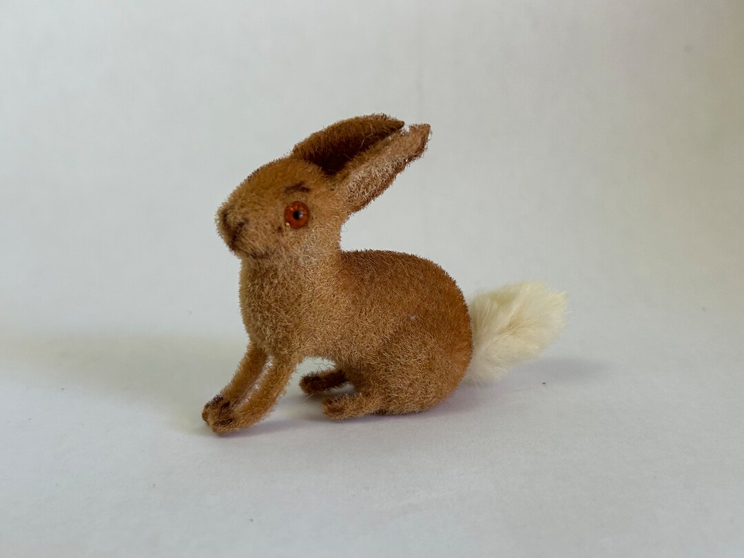 Vintage KUNSTLERSCHUTZ Flocked Rabbit Miniature Figure - West Germany ...