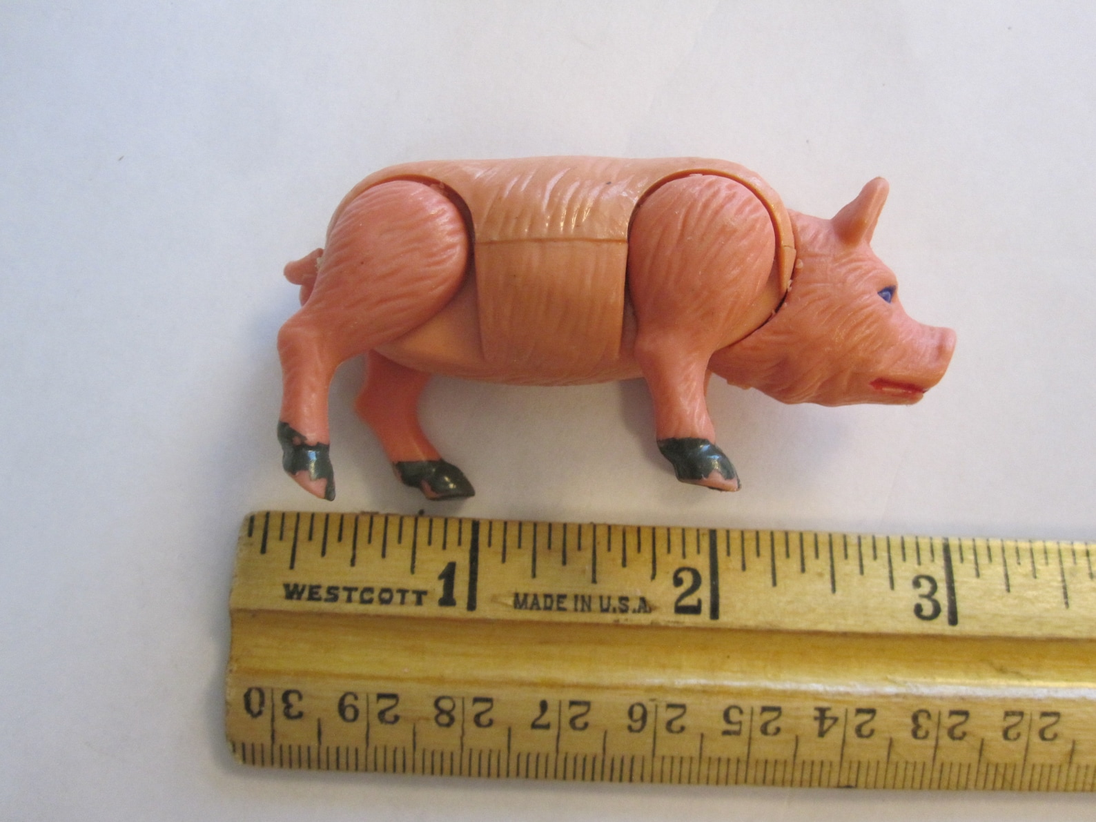 Vintage PIG toy articulated plastic pig made in Hong Kong Etsy