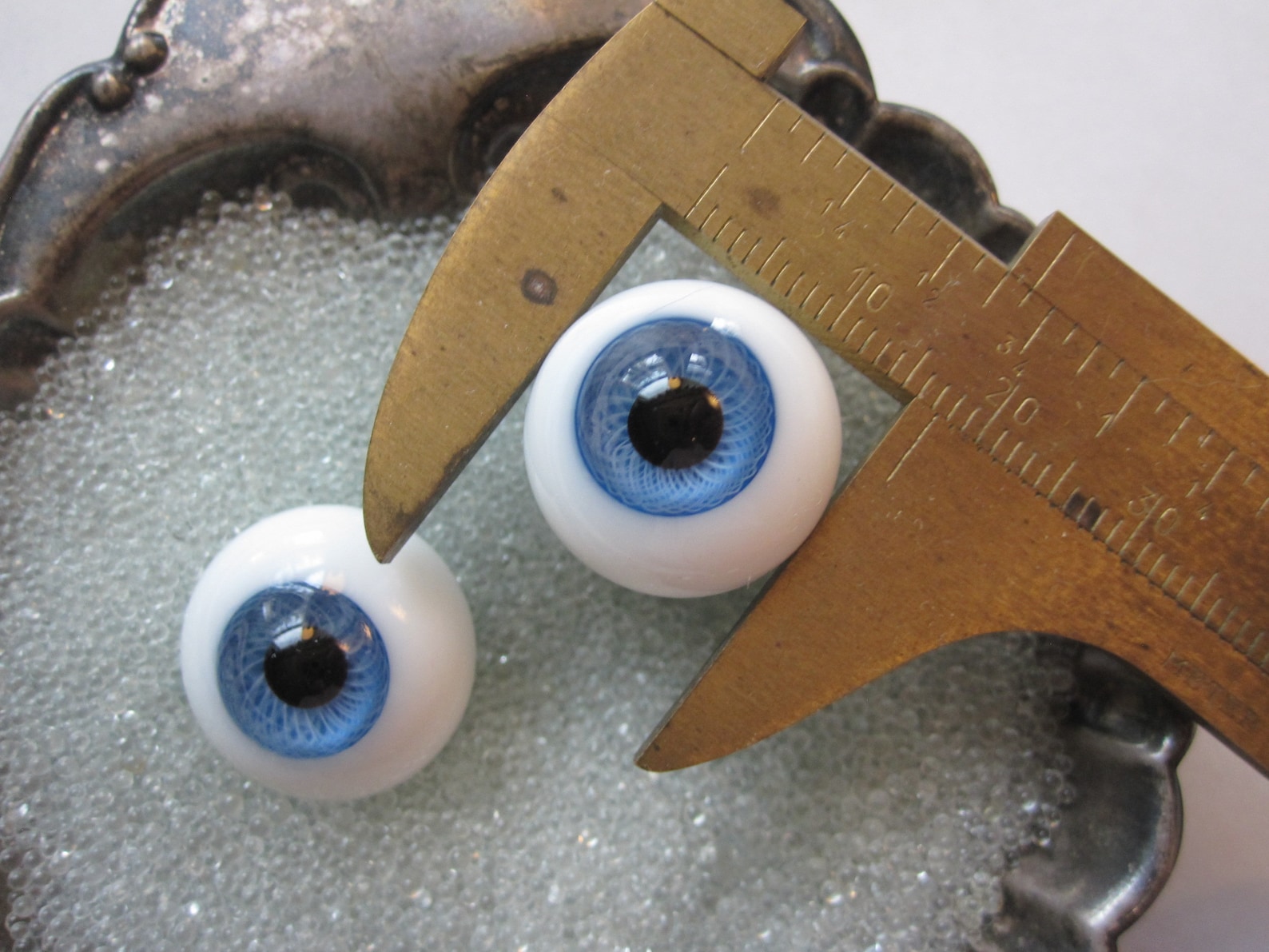 Vintage Glass Doll Eyes Solid Glass Eyes 18mm With Blue Etsy