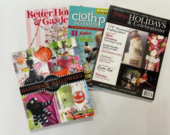 4 books/magazines - Holiday decor and projects - Glitterville Handmade Halloween, Somerset Holidays & Celebrations and more