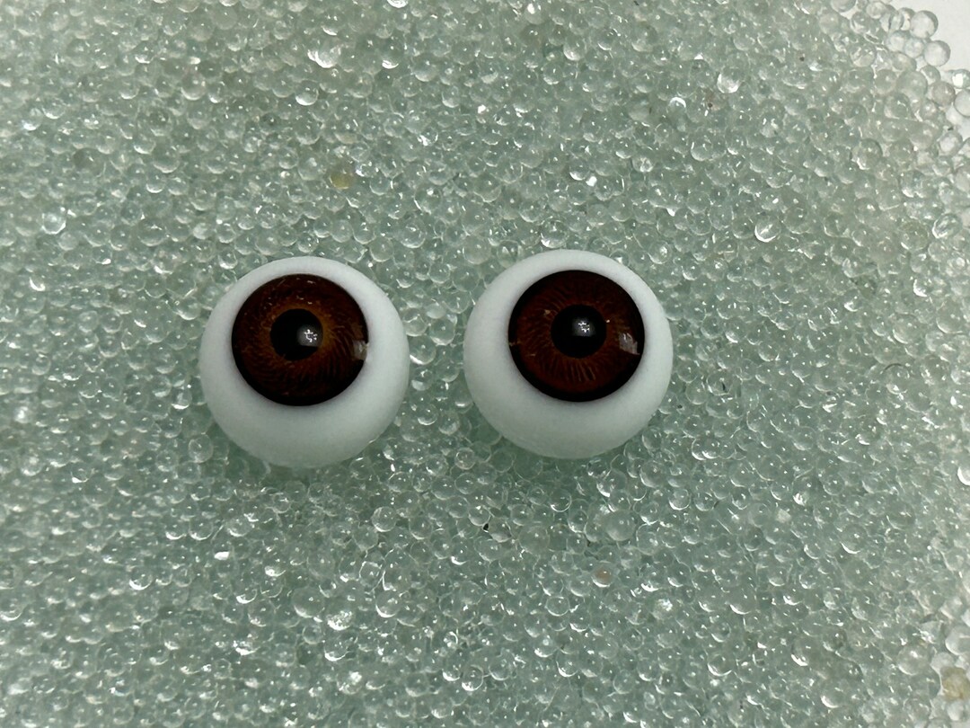 Yeux En Verre Soufflé Gris 30 Mm Pour Poupée Ancienne