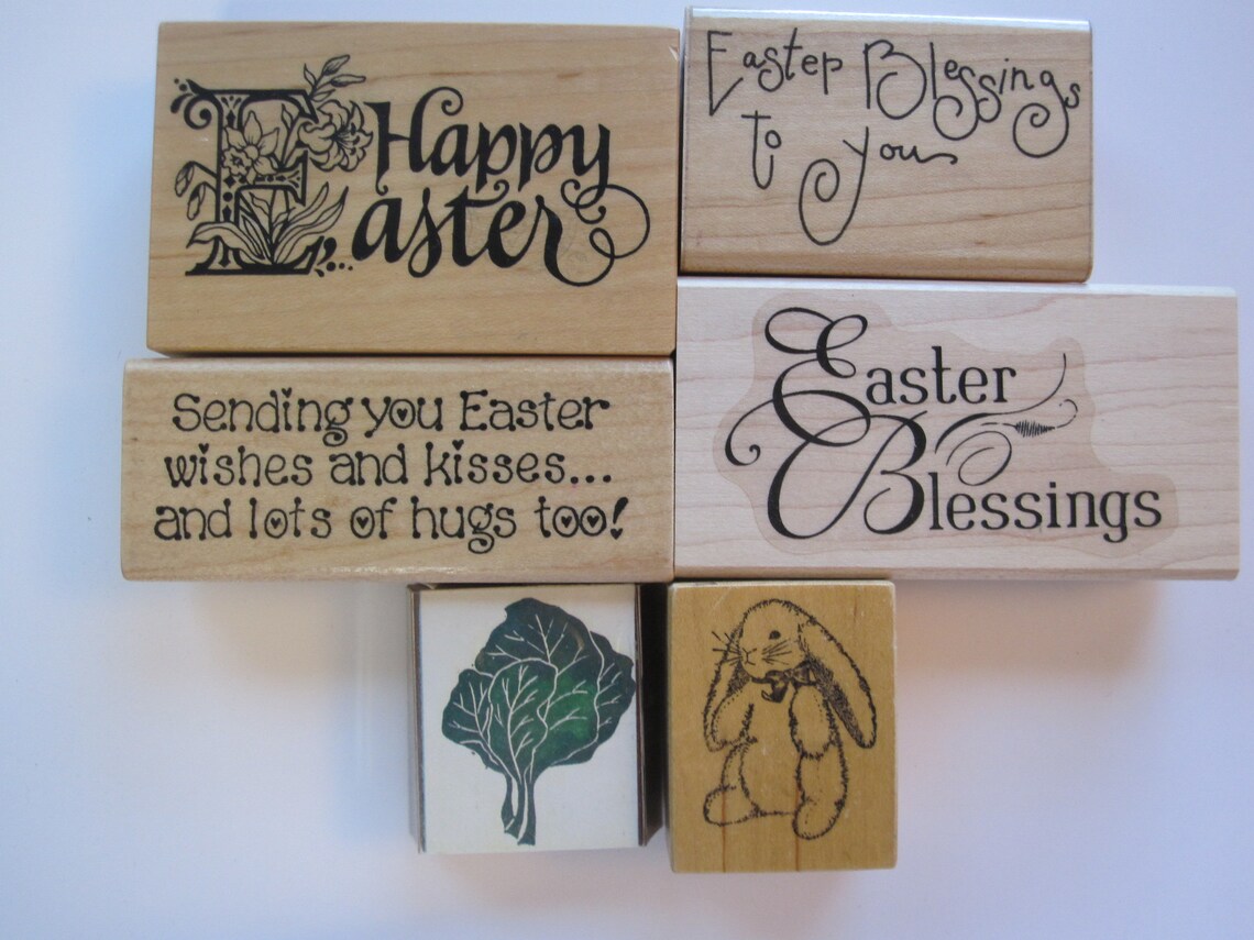 Rubber stamp YOUR CHOICE Easter stamp Easter sentiments Etsy