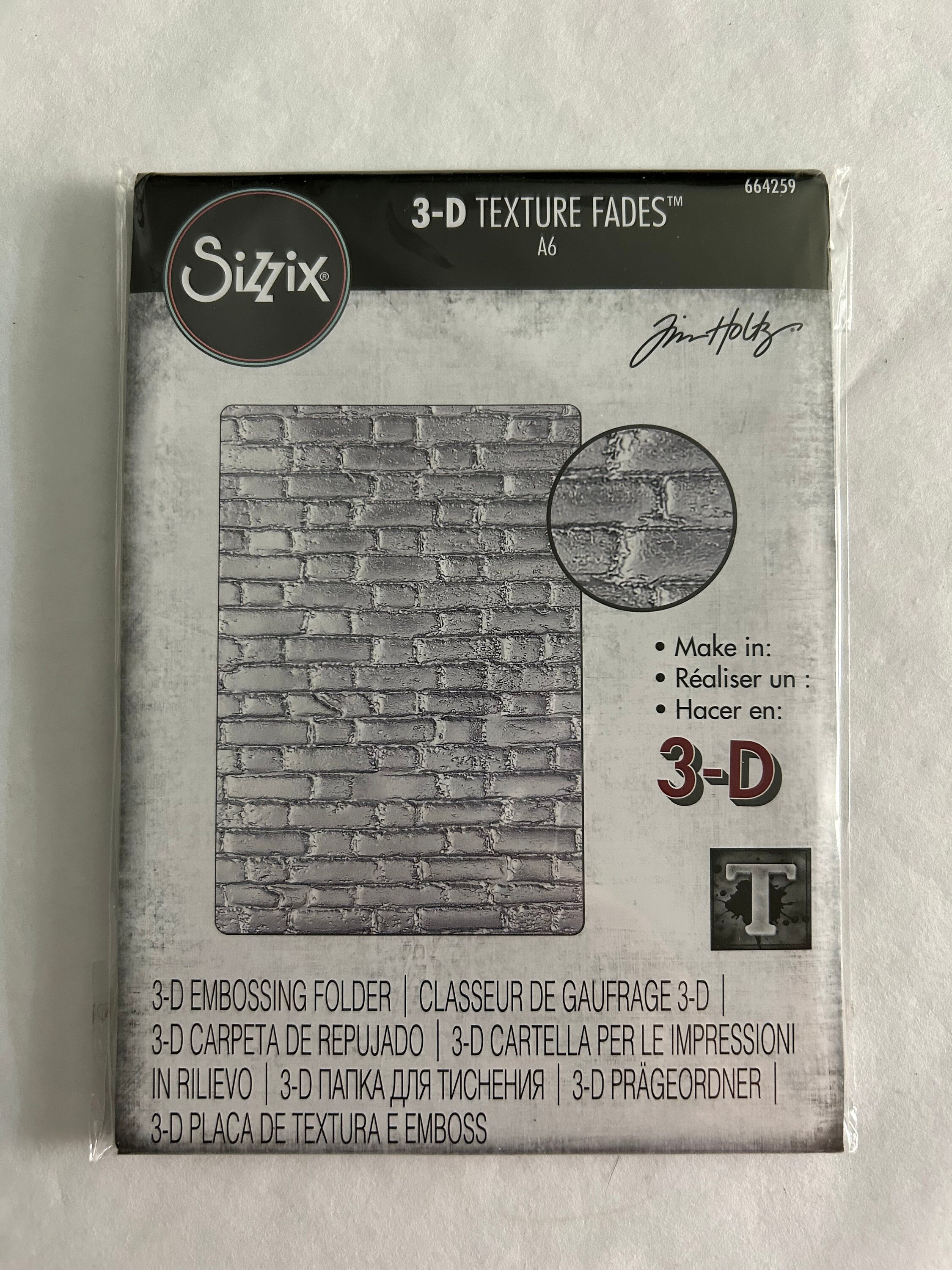 Sizzix - Embossing Folder - 3D Texture Fades by Tim Holtz / Brickwork