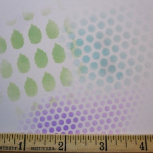 3 yards stencil material scrim polka dots and leaves sequin waste 1 yard each in THREE styles punchanella, punchinella image 3