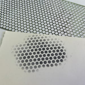 5 yards small hole sequin punch - silver color - small holes approx 3.5 to 4mm - for stenciling, gel plate printing, bowmaking, and more