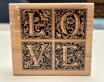 rubber stamp - LOVE block stamp - D05