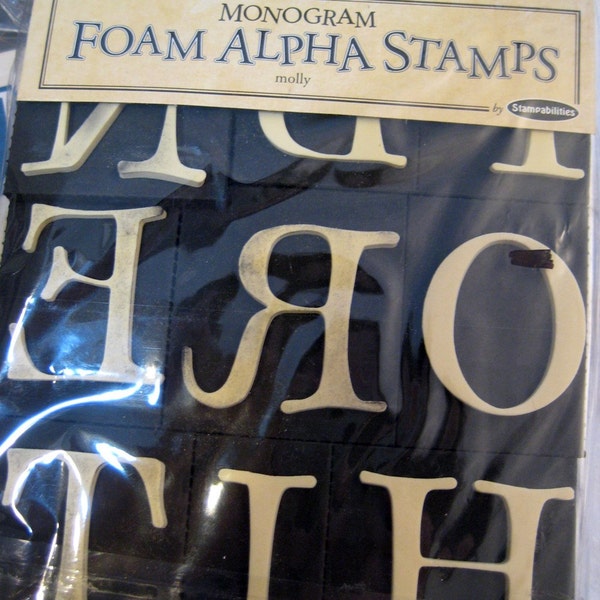 alphabet stamps - foam - LARGE - monograms - letters - paint - scrapbooking - destash