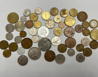 50 vintage foreign coins - vintage coins for collecting or crafting - 50H