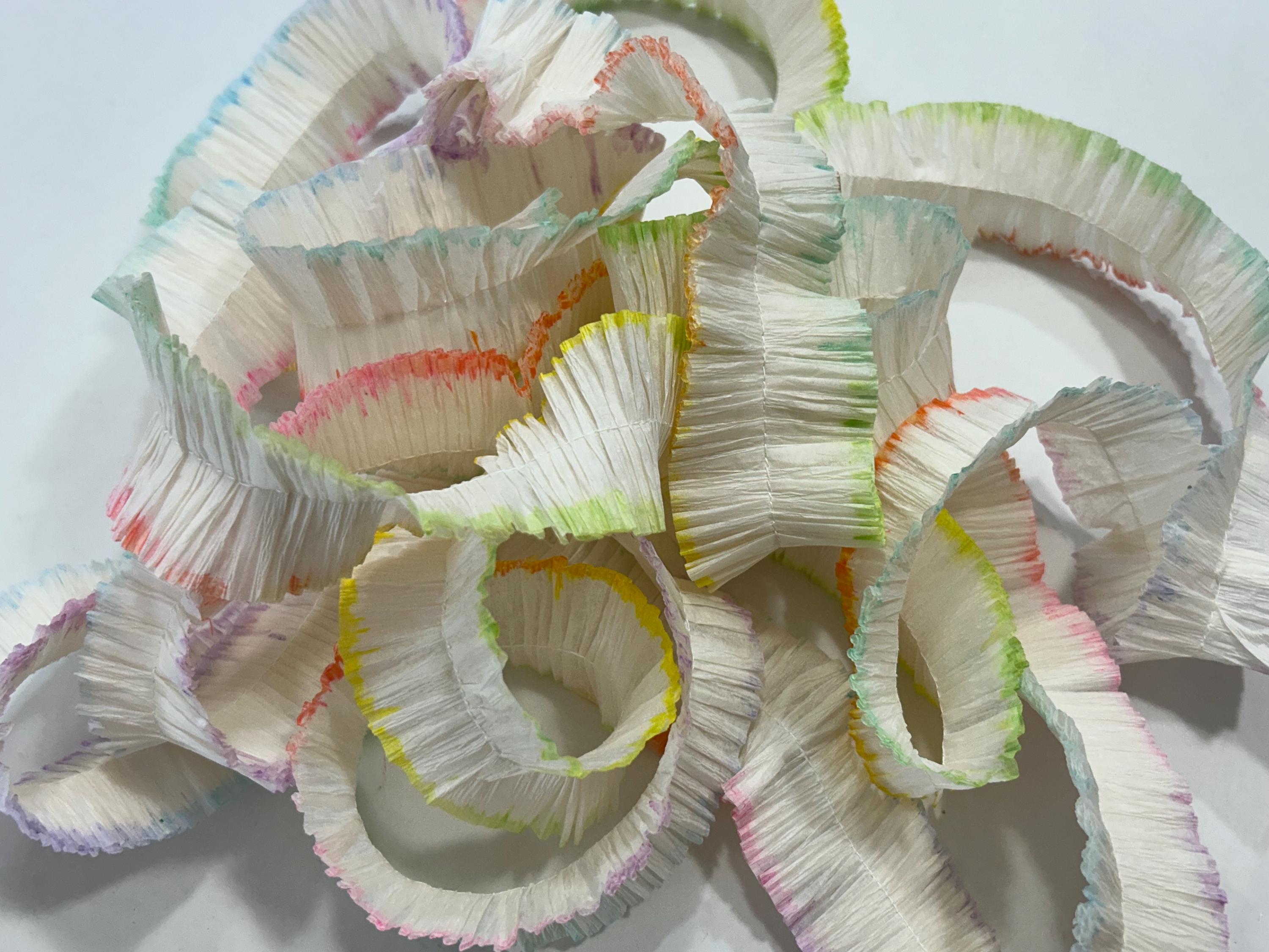 Ruffled Crepe Paper With Bright Pastel Rainbow Tint - YOUR CHOICE ...