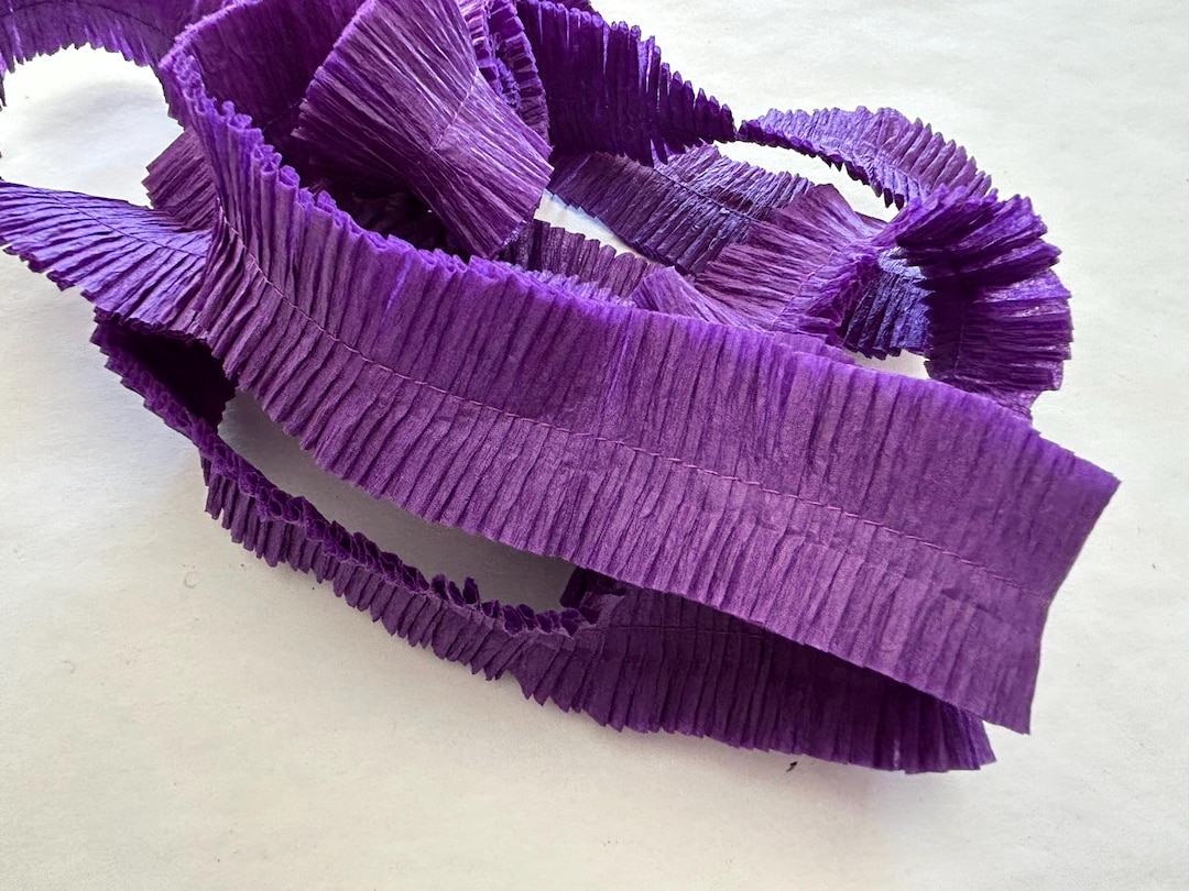 Ruffled Crepe Paper - PURPLE Crepe Ruffle - Your Choice Length for ...