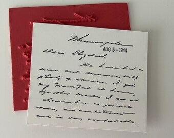 rubber stamp - letter to Elizabeth, handwritten note stamp - your choice unmounted or cling mount - 7202