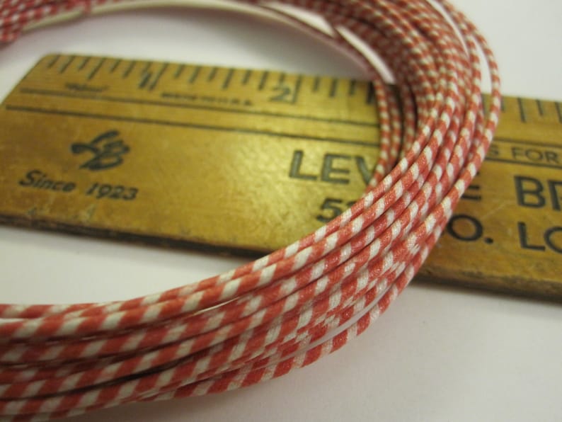 10 yards vintage striped wire red and white stripes Etsy
