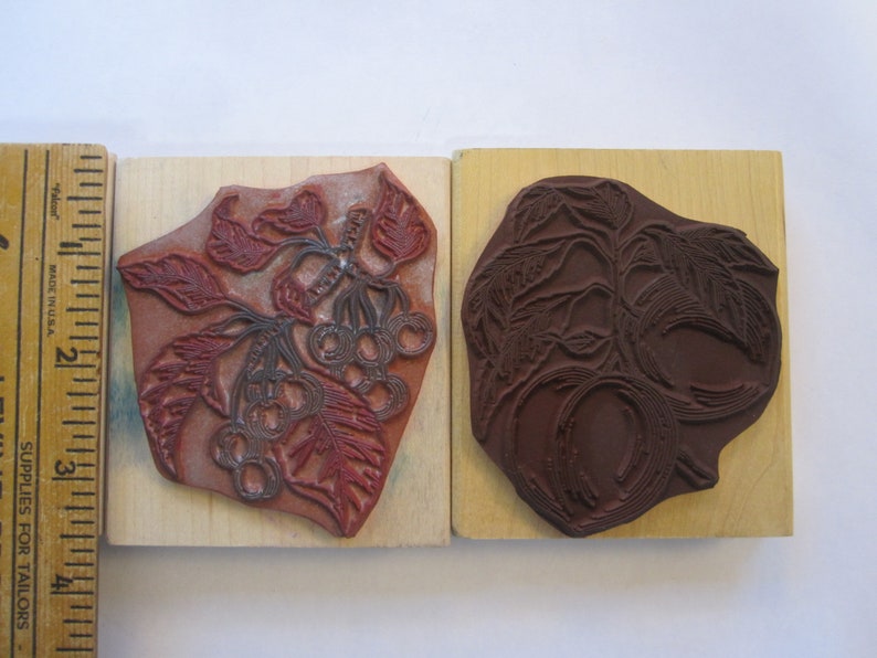 Rubber Stampede stamps or cherries used rubber stamp plums peaches YOUR CHOICE fruit stamp rubber stamp