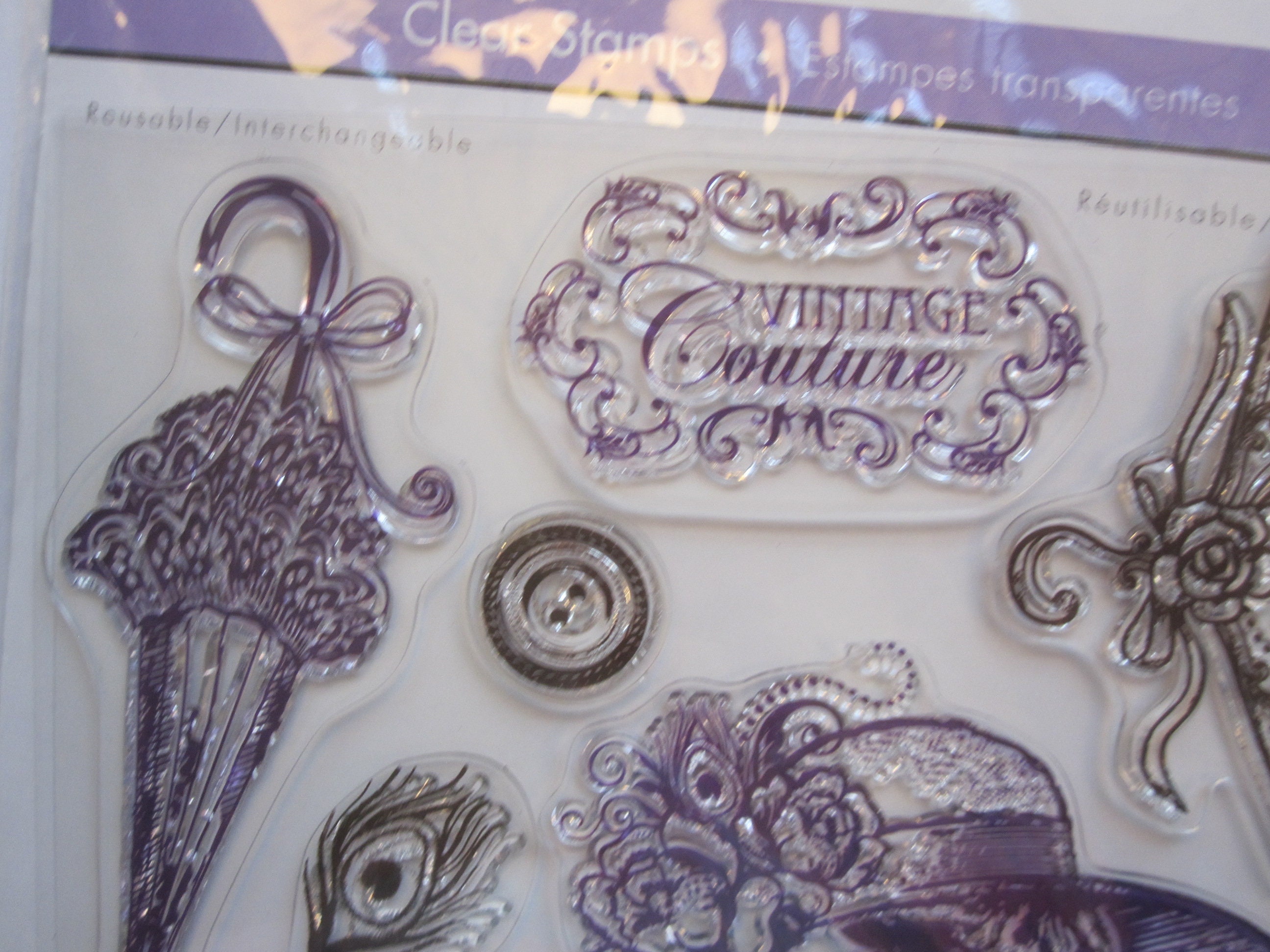 Clear cling stamp set Vintage Couture fashion Victorian Etsy