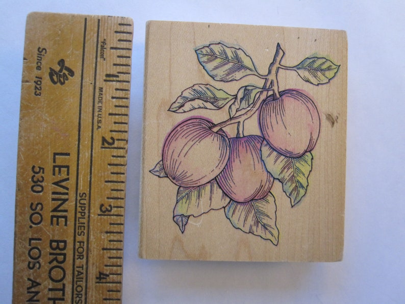 Rubber Stampede stamps or cherries used rubber stamp plums peaches YOUR CHOICE fruit stamp rubber stamp