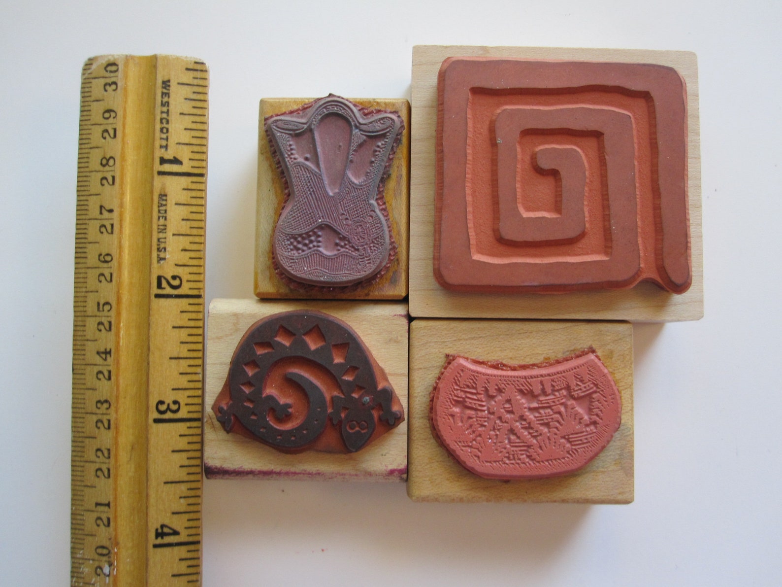 4 Rubber Stamps Southwest Stamps Pottery Stamps Square Etsy