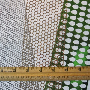 3 yards stencil material scrim polka dots and leaves sequin waste 1 yard each in THREE styles punchanella, punchinella image 4