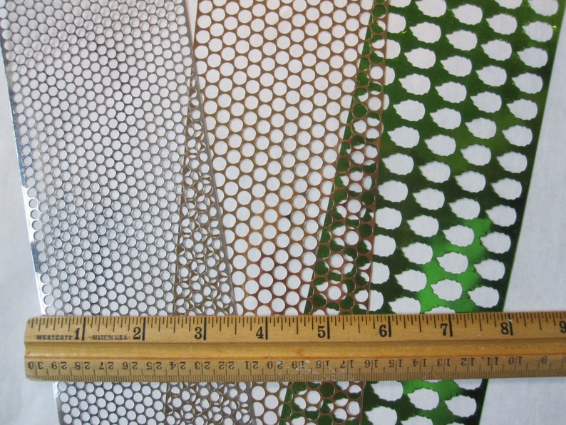3 yards stencil material scrim polka dots and leaves sequin waste 1 yard each in THREE styles punchanella, punchinella image 4