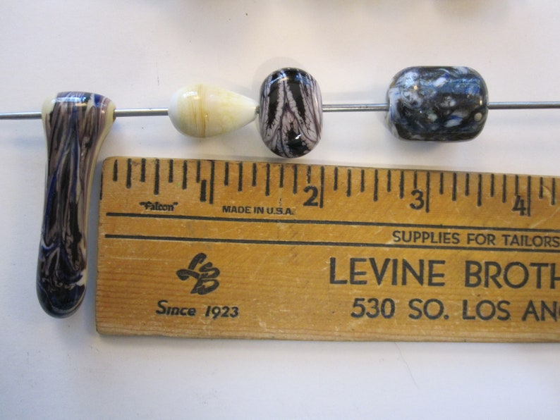 freeform focal beads assorted sizes and shapes 11 lampwork beads neutral mix