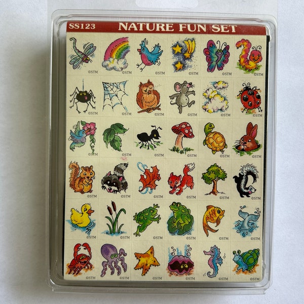 Lot de 36 tampons en caoutchouc vintage - Nature Fun Set - mini tampons nature, Stampendous SS123 jeu d'estampes sur des blocs de mousse - SC03