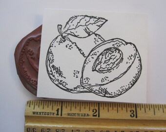 rubber stamp - peach stamp - unmounted rubber stamp, gently used - UM223