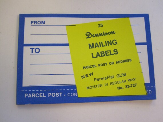25 vintage dennison labels parcel post mailing labels blue etsy