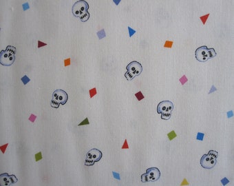 11.5 yards fabric - tiny SKULLS Confetti de Cabezas - skull confetti fabric - 42 inches - all cotton, quilting weight - Alexander Henry 2009