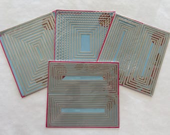 1 cutting die set - YOUR CHOICE nested die set, choose from rectangles or slimine dies, plain or decorative edge - GR01 - D215