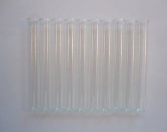 10 vintage glass tubes - 13mm x 100mm Borosilicate Culture Tubes - Corning Glass Works - small test tubes, approx 1/2 x 4 inches