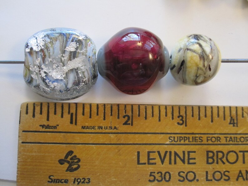 freeform focal beads assorted sizes and shapes 11 lampwork beads neutral mix