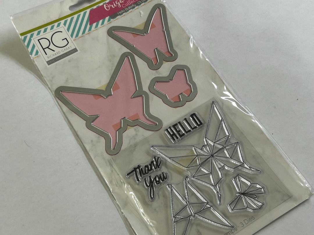 Stamp and Cutting Die Set - Origami Love Hello Butterfly - Richard ...