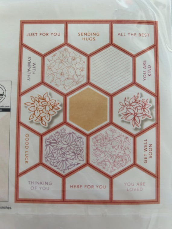 stamps and die combo - PinkFresh Studio Pop-out Hexagons stamp with coordinating Simply Hexagons die - GR01 D107