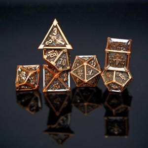 7 Different Solid Metal DND Dice, Dungeons & Dragons Board Game, Resin Polyhedron COC Running Dice Set, Solid Metal Dice Set,D20,DND Gift