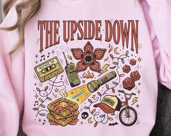 Retro The Upside Down Png-Datei, Retro 80er Jahre, Fremder inspirierte Sublimationsdatei, Hawkins Vintage digitale Datei