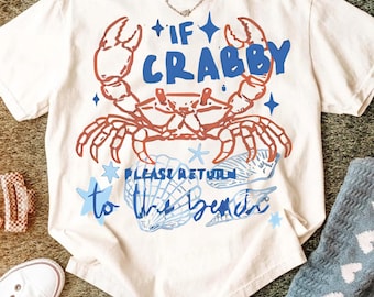 Wenn Crabby Crab Sublimation PNG, lustiger Sommer digitaler Download, Instant Download
