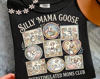 Dumme Mama Gans überstimulierte Moms Club PNG, Mom Life Briefmarken digitaler Download