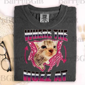 Grappige groeten Huzz Cat png, lolly kat digitale download, schattige kat png, digitale download