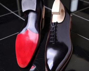 Men Black Leather Oxford Shoes Handmade Leather Dress & Formal Wedding Shoes