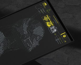 Poster Cyberpunk-robotvrouw: futuristische scifi-muurkunst