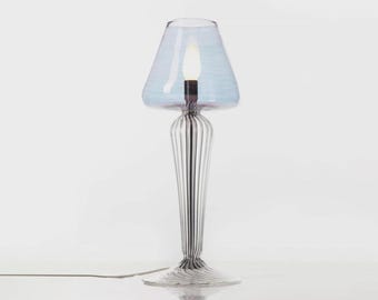 Lámpara de mesa de vidrio soplado a mano, iluminación moderna para el hogar (50 cm)