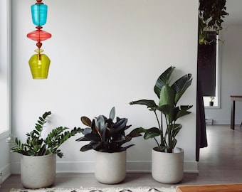 Handgefertigte Bunte Glas Pendelleuchte: Moderne Boho Hängelampe