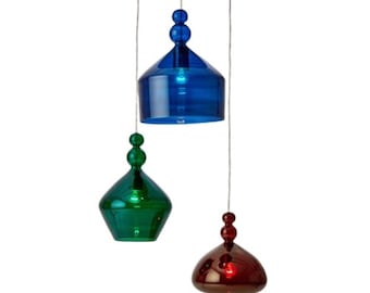 Blown Glass Pendant Light Set: Colorful Modern Chandelier