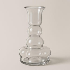 unique glass vase, blown glass vase, glass vase for flowers , handmade glass vase, gift for her, bedroom vase, living vase, clear glass vase