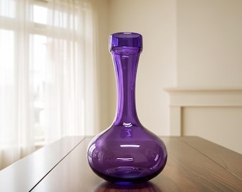 Hand Blown Purple Glass decanter- Modern Art Sculpture