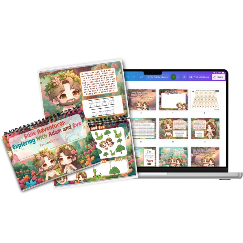 Christian Busy Book Editable Template, Canva Template, Bible Adventures ...