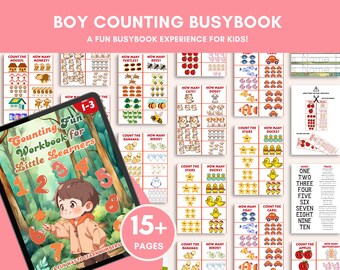 Toddler Busy Book | Reusable Counting 1-10 with Animals | Educational Quiet Book| Montessori Learning Toy| Numbers For Kids| Educational Toy
