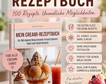 Recipe card template for your own recipes Ninja Creami / Creami Deluxe / Ninja Swirl / Ninja Slush pdf / digital download & print Ice Cream Summer