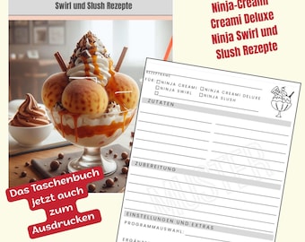 Plantilla de ficha de receta para tus propias recetas Ninja Creami / Creami Deluxe / Ninja Swirl / Ninja Slush (PDF / descarga digital e impresión) - Helado de verano