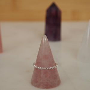 Handmade sterling silver beaded ring
