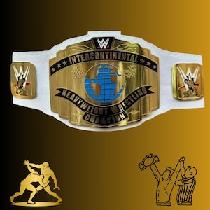 Intercontinental Heavyweight Wrestling Championship Replica Belt White 2MM Brass
